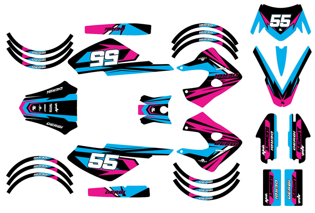 Kit déco 50cc Derbi Senda X-race/X-treme 2003-2009 Stream