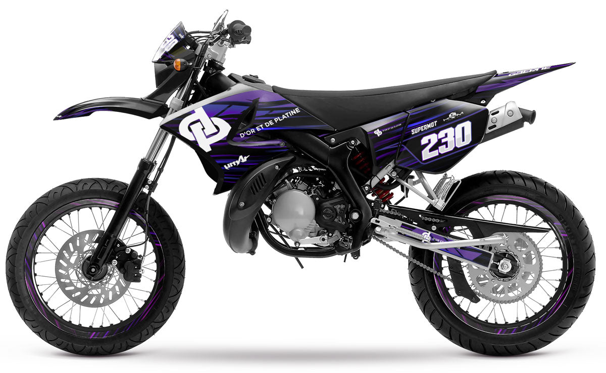 Kit pegatinas 50cc Yamaha DT 2004-2012 de oro y platino | pegatinas para moto | personalización 50cc | armysctv