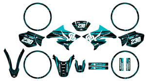 Kit déco 50cc Yamaha DT 2004-2012 D'or et de platine | autocollants moto | personnalisation 50cc | armysctv