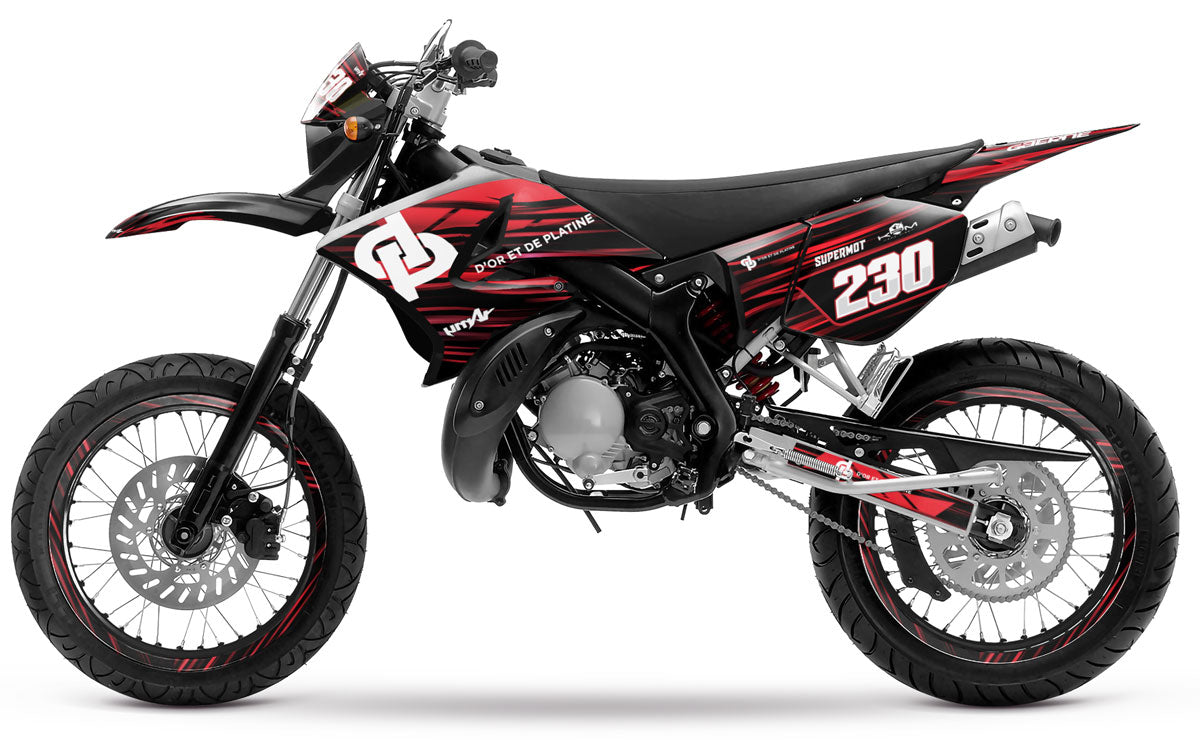 Kit pegatinas 50cc Yamaha DT 2004-2012 de oro y platino | pegatinas para moto | personalización 50cc | armysctv