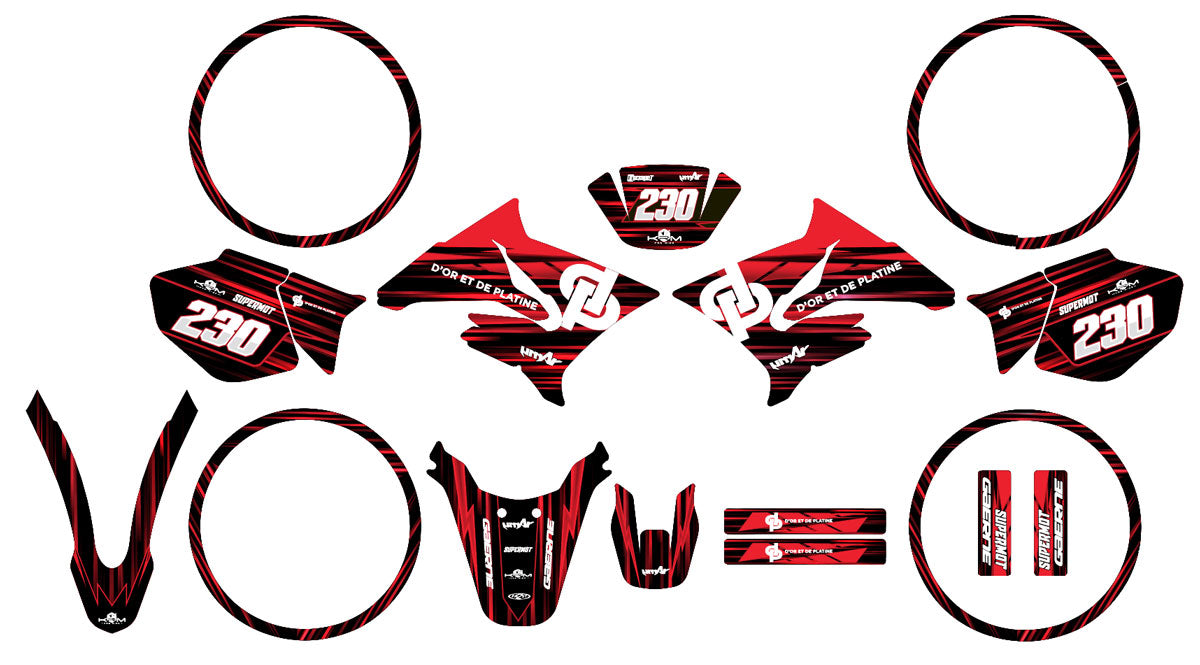 Kit pegatinas 50cc Yamaha DT 2004-2012 de oro y platino | pegatinas para moto | personalización 50cc | armysctv
