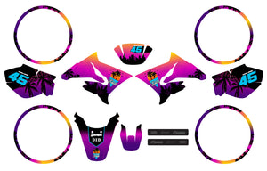 Kit déco 50cc Yamaha DT 2004-2012 Miami | autocollants moto | personnalisation 50cc | armysctv