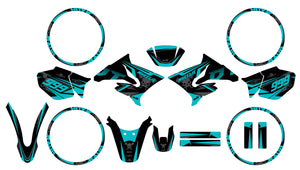 Deko-sett 50cc Yamaha DT 2004-2012 Mørk Kald | motorsykkelklistremerker | tilpasning 50cc | armysctv