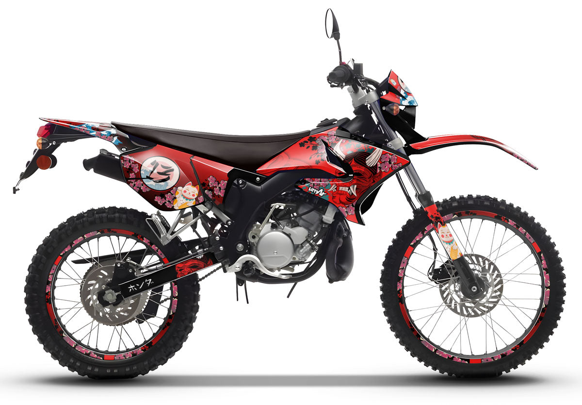 Kit déco Yamaha DT-R 50cc 2004-2012 Arigato | autocollants moto | personnalisation 50cc | armysctv