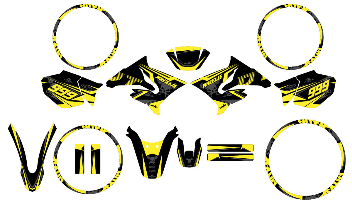 Kit déco Yamaha DT-R 50cc 2004-2012 Dark Cold | autocollants moto | personnalisation 50cc | armysctv
