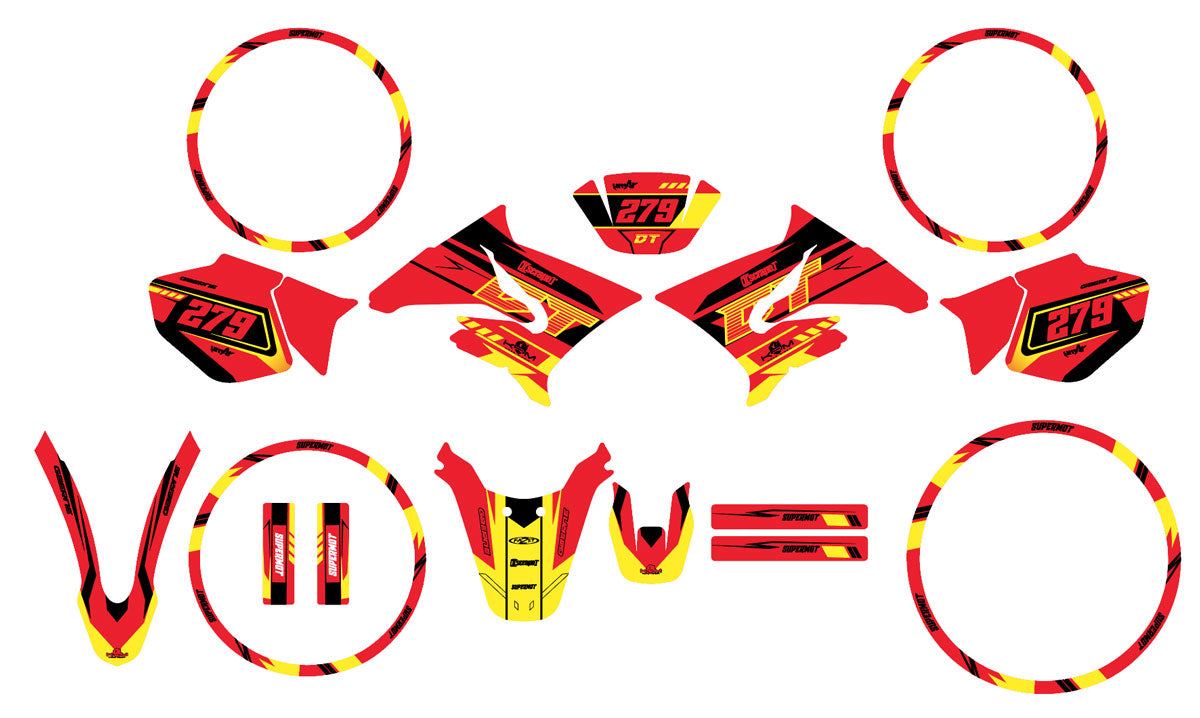 Kit déco Yamaha DT-R 50cc 2004-2012 Ninesky | autocollants moto | personnalisation 50cc | armysctv