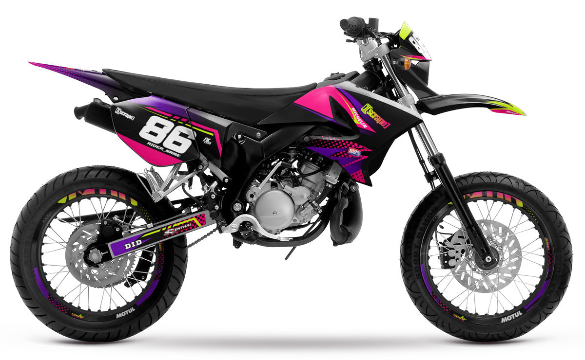 Dekor kit 50cc Yamaha DT 2004-2012 Armee Neon | Motorradaufkleber | Personalisierung 50cc | armysctv