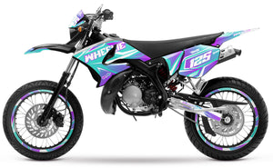 Kit déco 50cc Yamaha DT 2004-2012 MX Sky | autocollants moto | personnalisation 50cc | armysctv