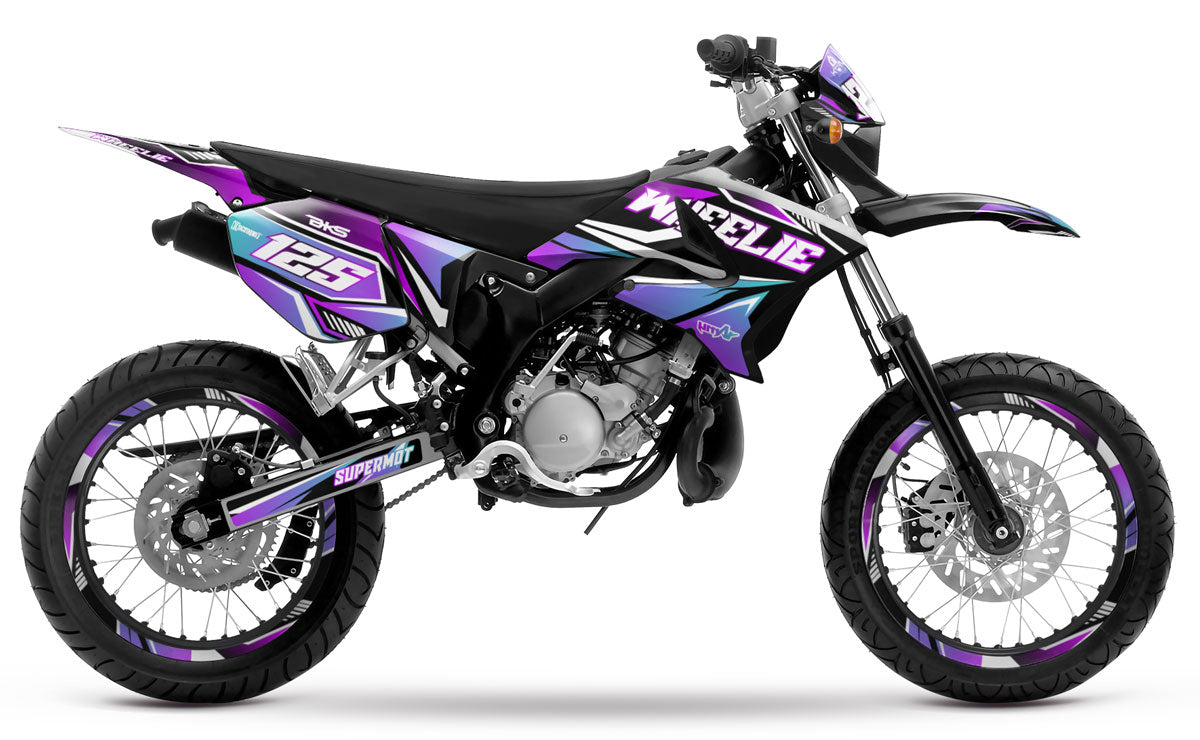 Kit pegatinas 50cc Yamaha DT 2004-2012 MX Sky | pegatinas para moto | personalización 50cc | armysctv