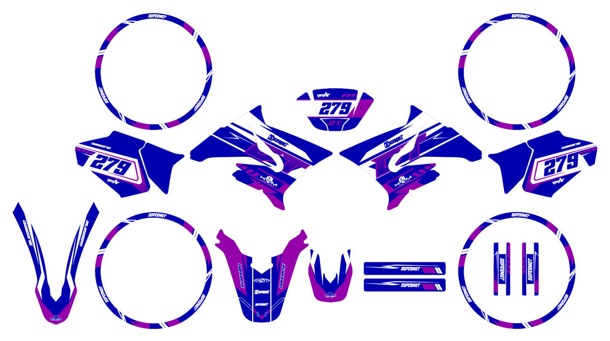 Kit pegatinas 50cc Yamaha DT 2004-2012 Skynine | pegatinas para moto | personalización 50cc | armysctv