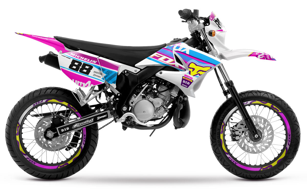 Dekor kit 50cc Yamaha DT 2004-2012 Pink Fox | Motorradaufkleber | Personalisierung 50cc | armysctv