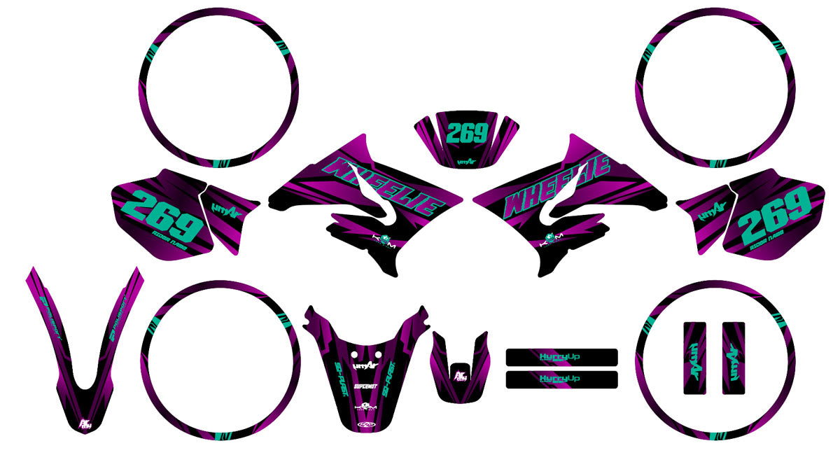 Kit pegatinas 50cc Yamaha DT 2004-2012 Sunny | pegatinas para moto | personalización 50cc | armysctv