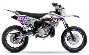 Kit déco 50cc pour Yamaha DT 2004-2012 Shiro | autocollants moto | personnalisation 50cc | armysctv