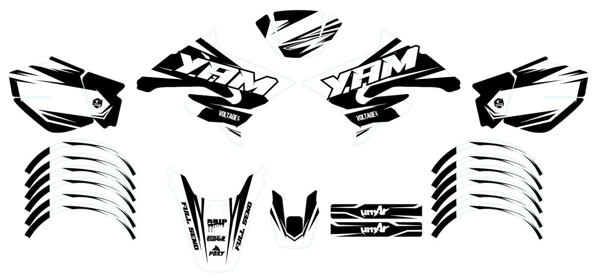 Kit pegatinas 50cc Yamaha DT 2004-2012 Ejército Negro y Blanco | pegatinas para moto | personalización 50cc | armysctv