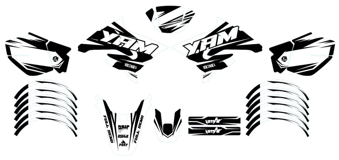 Kit déco 50cc Yamaha DT 2004-2012 Army Black'n White