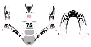 Kit déco MBK Booster RX BCD/Yamaha BW's RX BCD Army Greys | autocollants moto | personnalisation 50cc | armysctv