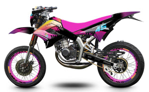 Kit déco 50cc Derbi Senda TNT Tuning Miami | autocollants moto | personnalisation 50cc | armysctv