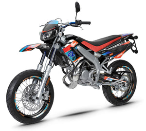 Kit déco Derbi DRD Racing 50cc Orange Fox | autocollants moto | personnalisation 50cc | armysctv