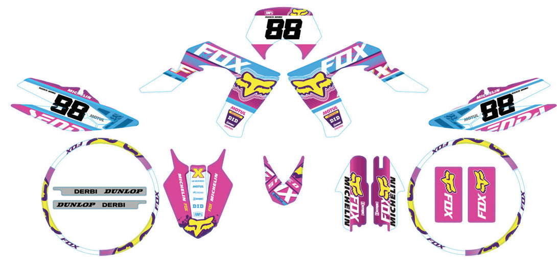 Kit déco Derbi DRD Pro 2006-2014 Pink Fox