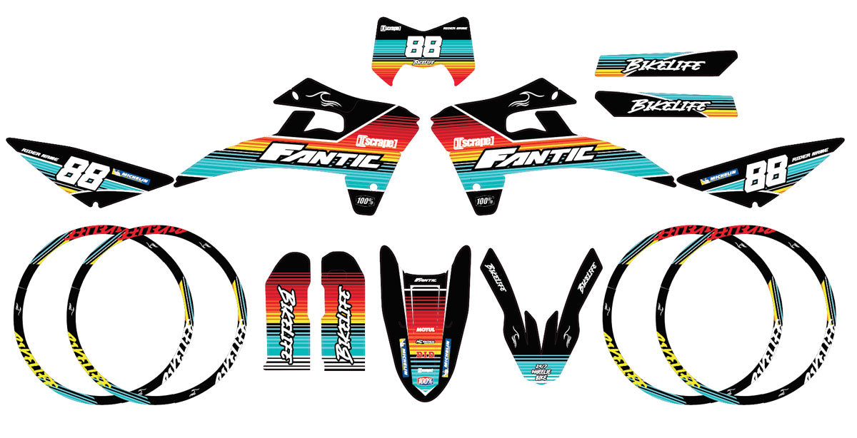 Kit déco Fantic 50cc 2017-2022 Army Bikelife | autocollants moto | personnalisation 50cc | armysctv