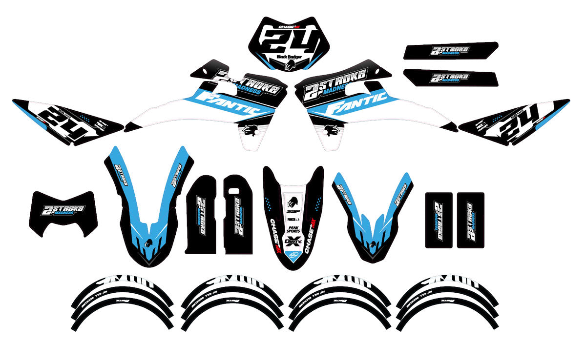 Kit pegatinas Fantic 50cc 2017-2022 Locura | pegatinas para moto | personalización 50cc | armysctv