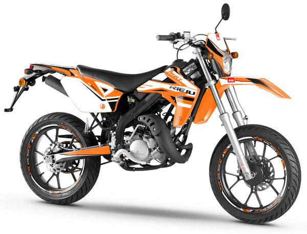 PonziRacing - Scooter et Moto 50cc > Esthétique > Graphiques de moto 50cc > Kit  déco Stage6 Rieju MRT orange - blanc