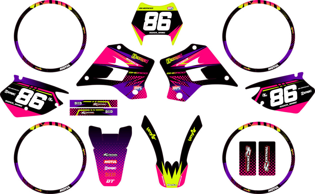 Kit déco 50cc Sherco HRD 1998-2005 Neon