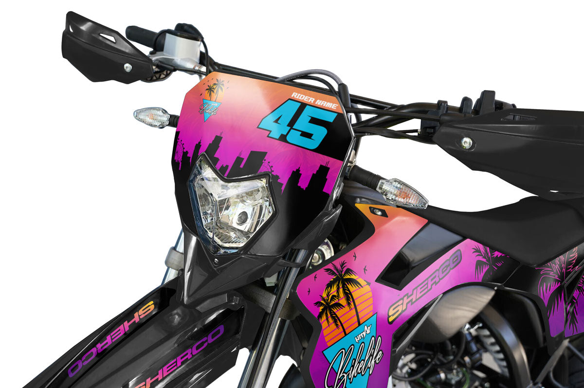 Kit pegatinas Sherco 50cc 2017-2025 Miami | pegatinas para moto | personalización 50cc | armysctv