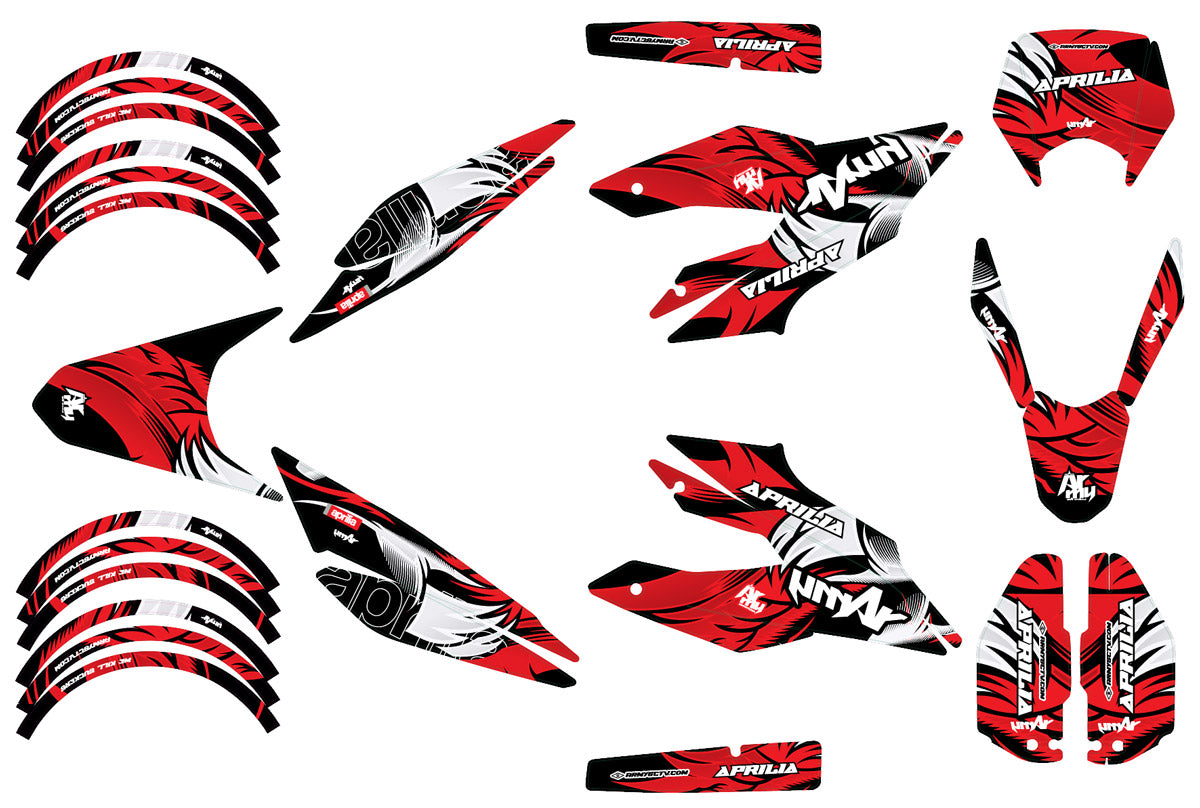 Kit déco Aprilia SX 125cc 2018-2025 Army Runz | autocollants moto | personnalisation 50cc | armysctv