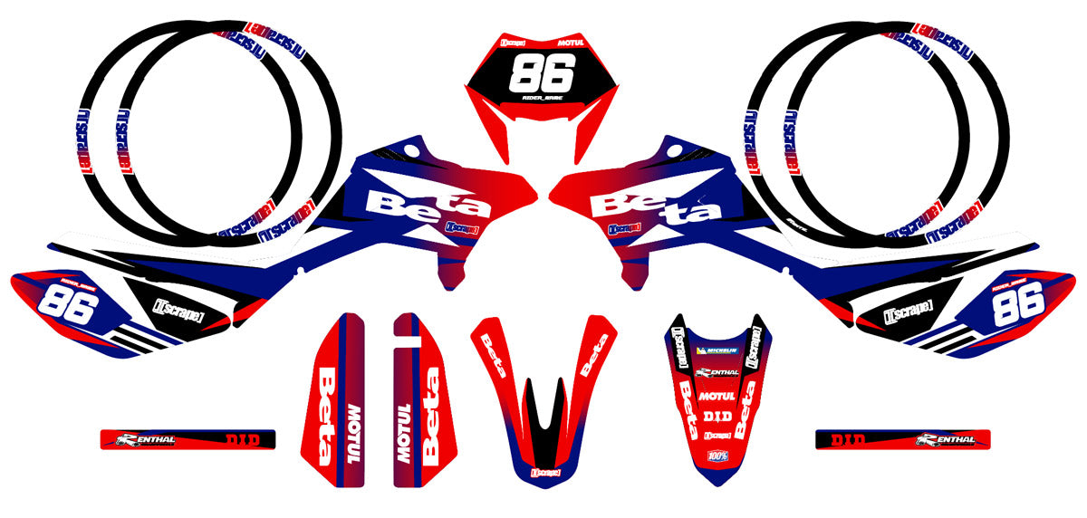 Dekor kit Beta RR 50 Motard 2011-2020 Armee Farbverlauf | Motorradaufkleber | Personalisierung 50cc | armysctv