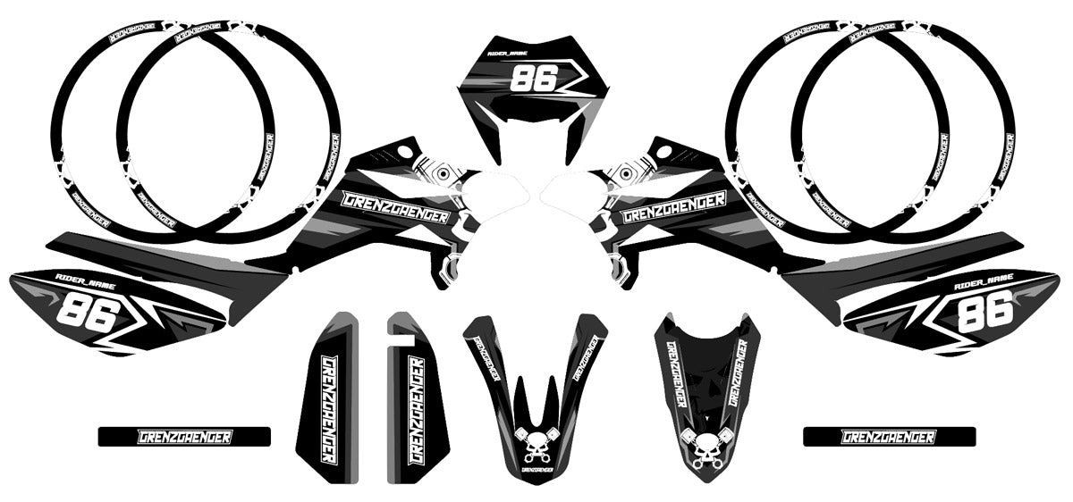 Dekor kit Beta RR 50 Motard 2011-2020 Grenz | Motorradaufkleber | Personalisierung 50cc | armysctv