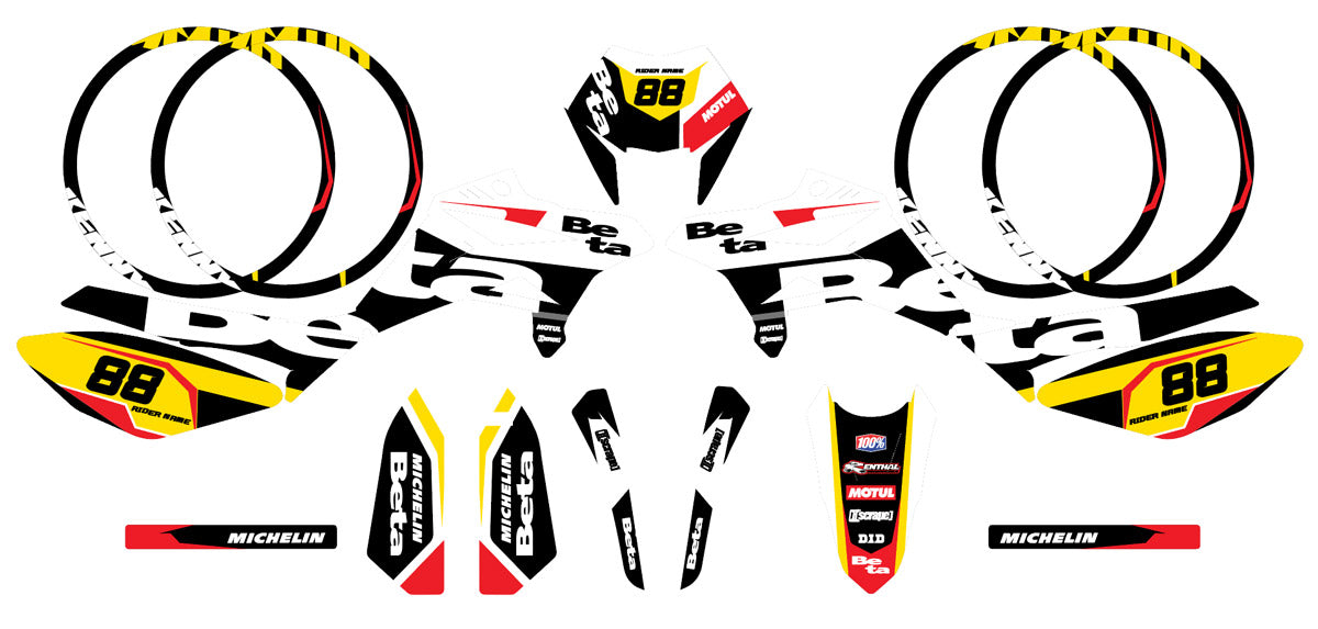 Dekor kit Beta RR 50 Motard 2011-2020 Armee Kainam | Motorradaufkleber | Personalisierung 50cc | armysctv