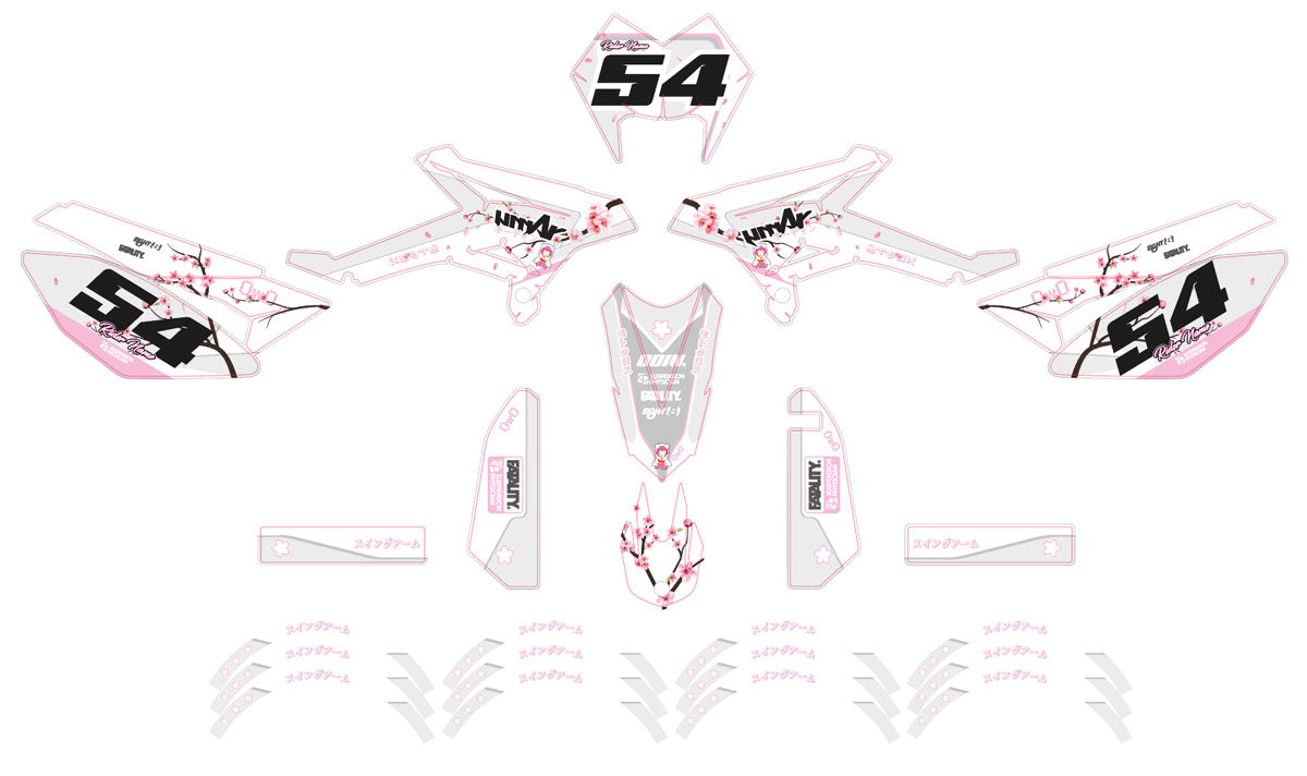 Kit pegatinas Beta RR 50 Motard 2011-2020 Ejército Sakura | pegatinas para moto | personalización 50cc | armysctv