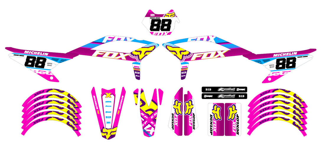 Kit déco 50cc Beta RR 2021-2025 Pink Fox