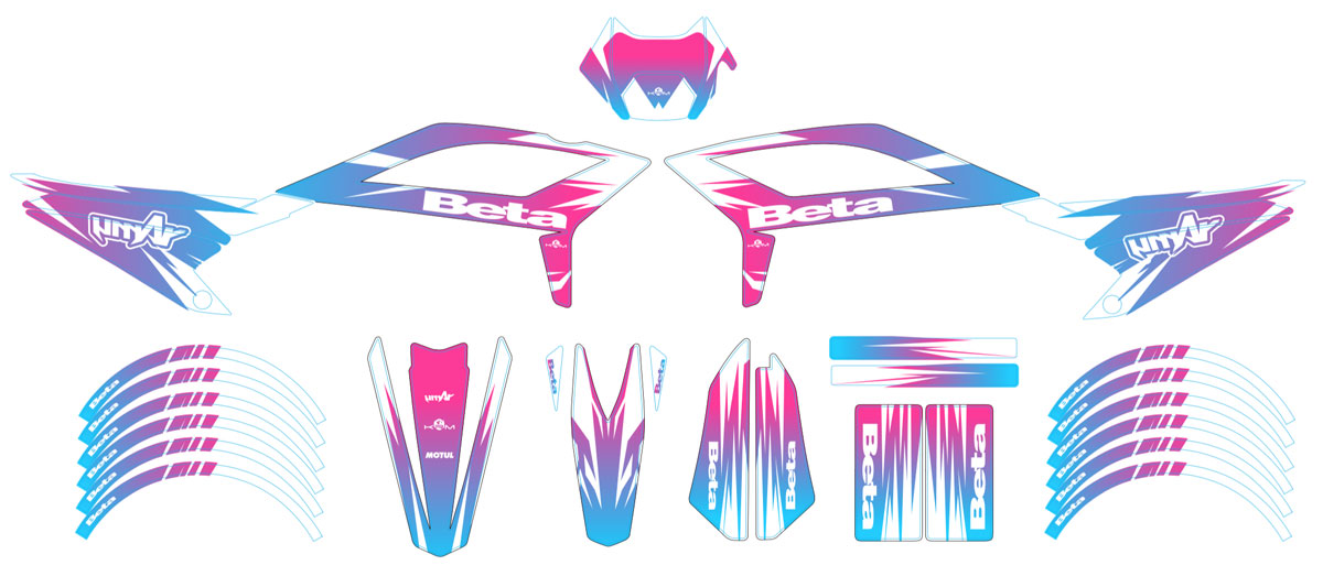 Kit déco Beta RR 50 Motard 2021-2025 X-Fast | autocollants moto | personnalisation 50cc | armysctv