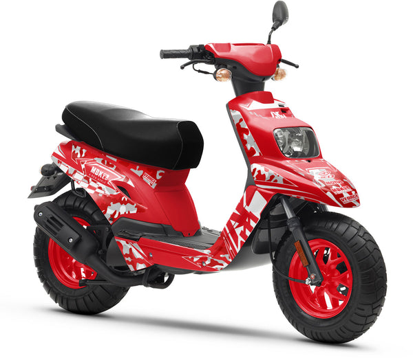 Kit déco 50cc MBK Booster / Yamaha BW's 2004-2018 Red Camo