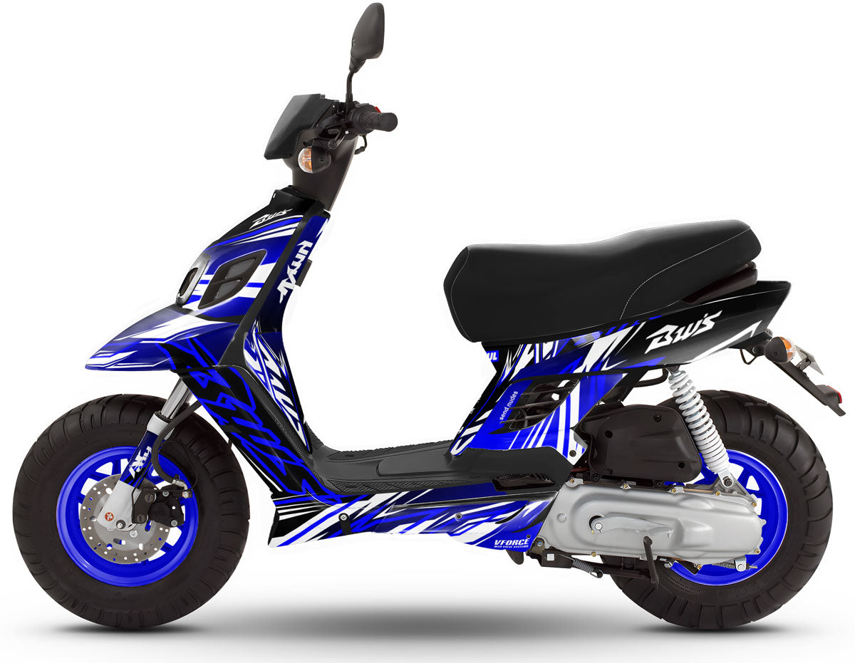Kit déco MBK Booster RX BCD/Yamaha BW's RX BCD Army Crazy Blue | autocollants moto | personnalisation 50cc | armysctv