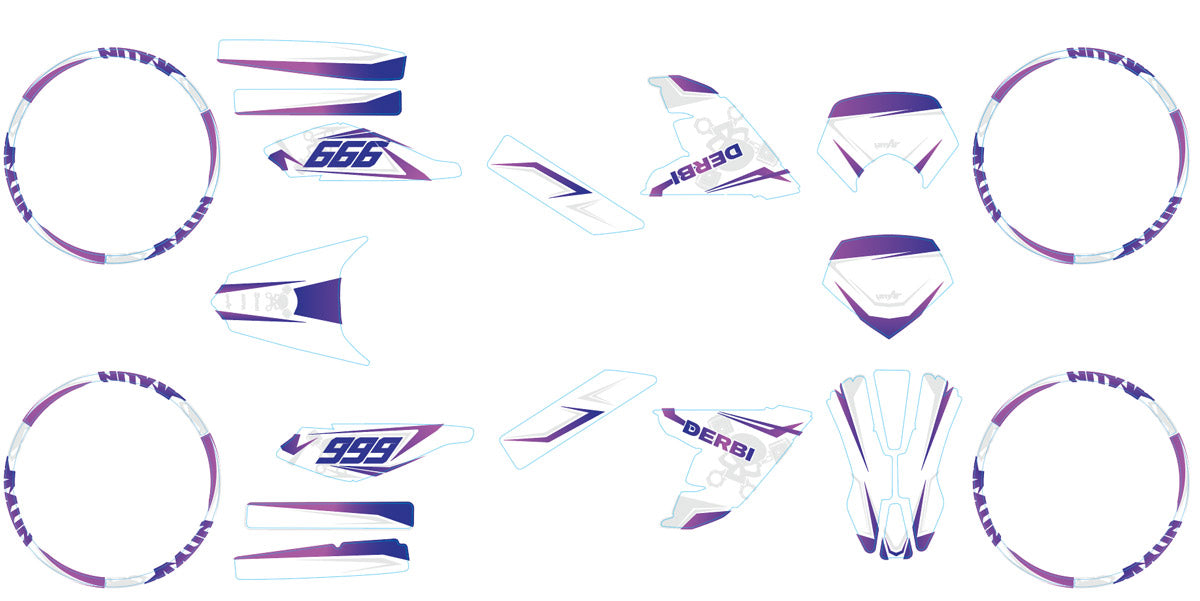 Kit déco Derbi Senda DRD Evo 50cc Cold | autocollants moto | personnalisation 50cc | armysctv