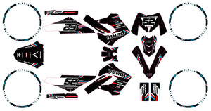 Kit déco Derbi Senda Victoria Bull 50cc 2003-2010 Black Cat | autocollants moto | personnalisation 50cc | armysctv