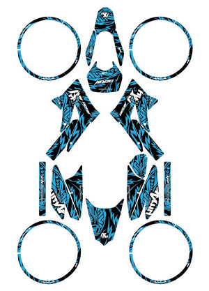 Kit déco Derbi Senda xtreme 50cc 2011-2017 Army Feather | autocollants moto | personnalisation 50cc | armysctv