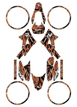 Kit déco Derbi Senda xtreme 50cc 2011-2017 Army Feather | autocollants moto | personnalisation 50cc | armysctv