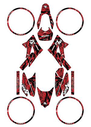 Kit déco Derbi Senda xtreme 50cc 2011-2017 Army Feather | autocollants moto | personnalisation 50cc | armysctv