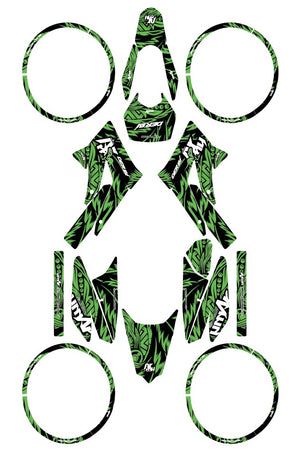 Kit déco Derbi Senda xtreme 50cc 2011-2017 Army Feather | autocollants moto | personnalisation 50cc | armysctv