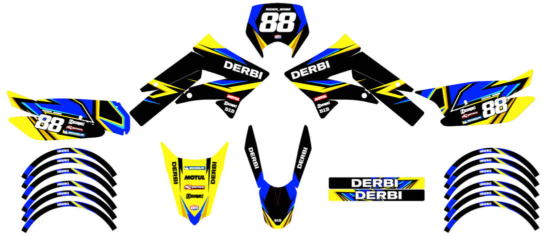 Kit déco Derbi Senda xtreme 50cc 2011-2017 Army Finder | autocollants moto | personnalisation 50cc | armysctv