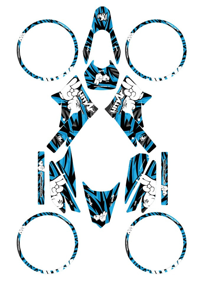 Derbi Senda xtreme 50cc 2011-2017 Army Finger Graphics kit | motorcycle stickers | 50cc customization | armysctv