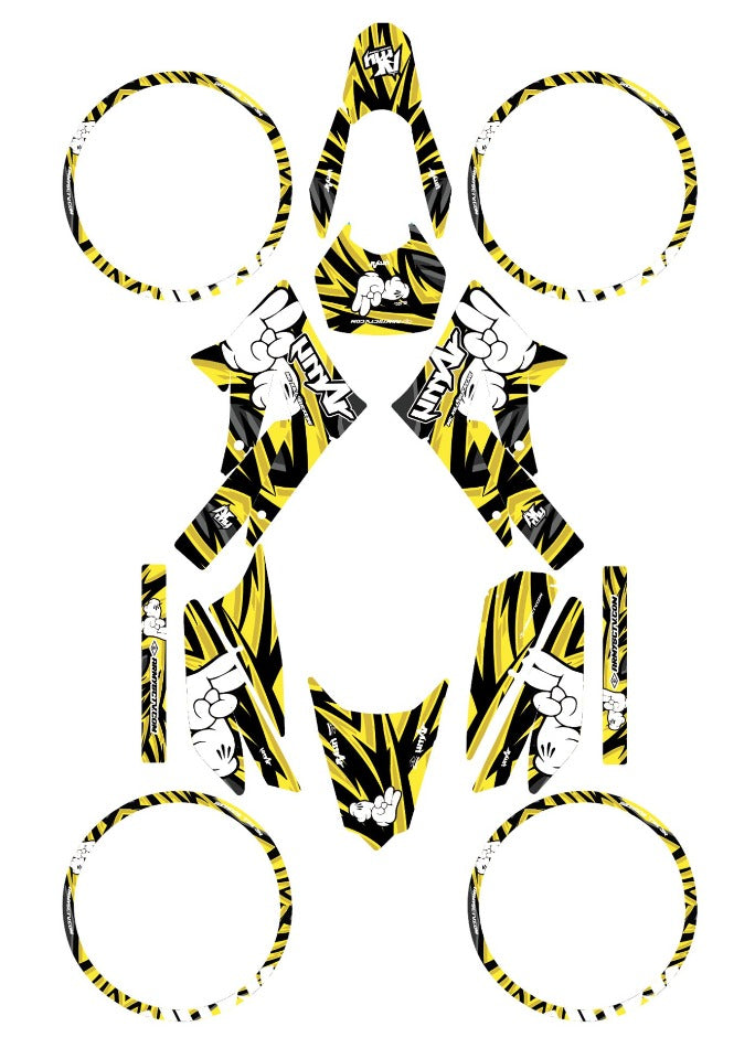 Derbi Senda xtreme 50cc 2011-2017 Army Finger Graphics kit | motorcycle stickers | 50cc customization | armysctv