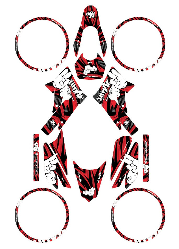 Derbi Senda xtreme 50cc 2011-2017 Army Finger Graphics kit | motorcycle stickers | 50cc customization | armysctv