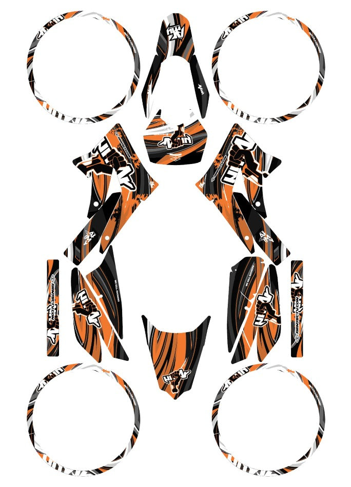 Dekor kit Derbi Senda xtreme 50cc 2011-2017 Armee Freiheit | Motorradaufkleber | Personalisierung 50cc | armysctv