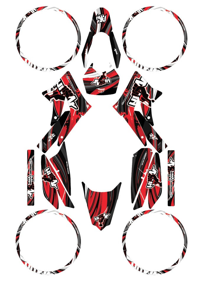 Dekor kit Derbi Senda xtreme 50cc 2011-2017 Armee Freiheit | Motorradaufkleber | Personalisierung 50cc | armysctv
