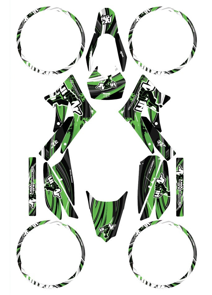 Dekor kit Derbi Senda xtreme 50cc 2011-2017 Armee Freiheit | Motorradaufkleber | Personalisierung 50cc | armysctv